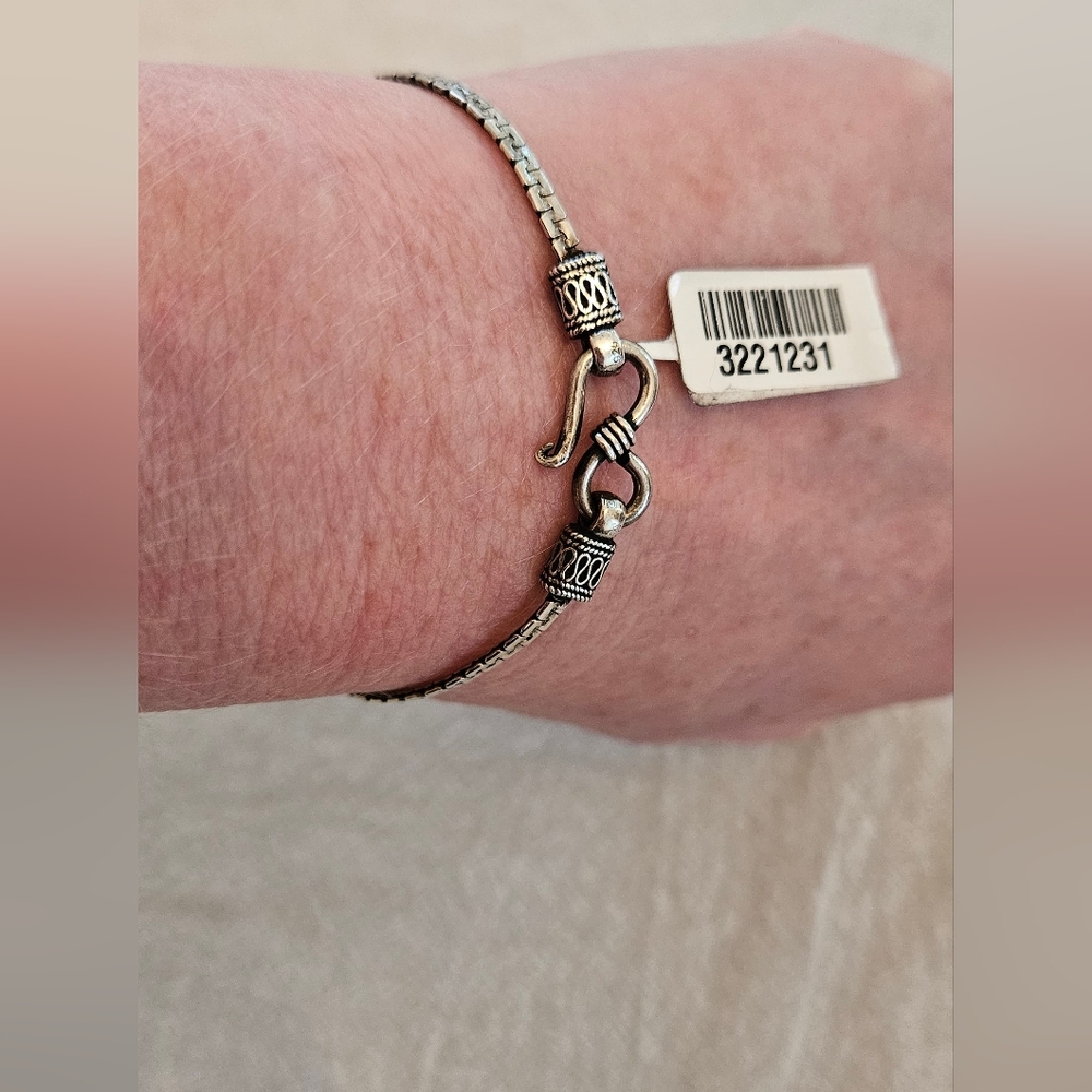 925 Artisan Crafted Sterling Silver Wavy Link Bracelet 6.5in 4.65g - Picture 5 of 9
